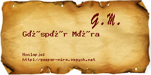 Gáspár Míra névjegykártya
